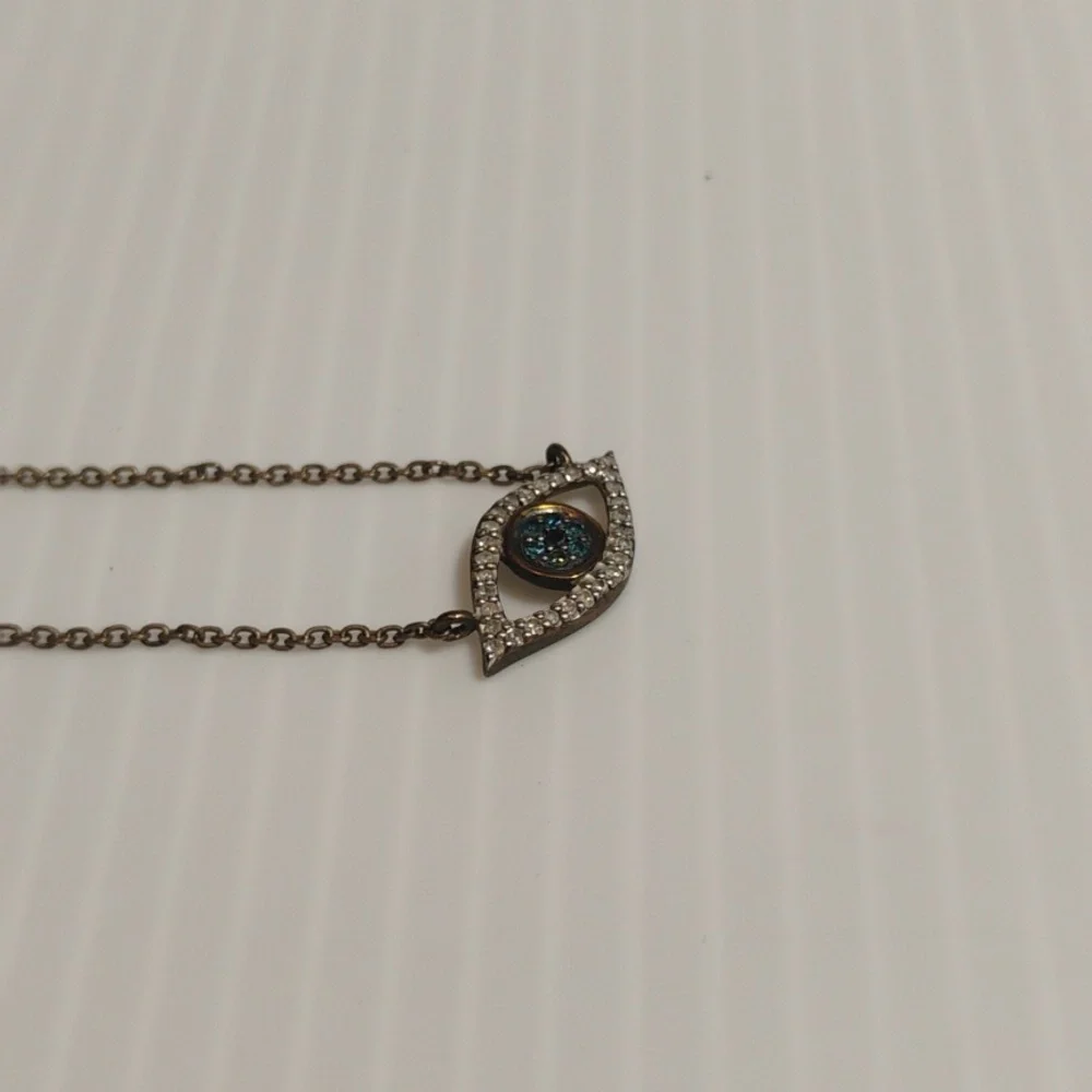 Evil Eye Guardian Necklace Set In Brilliant Stones Stamped 480 PM - Picture 7 of 8